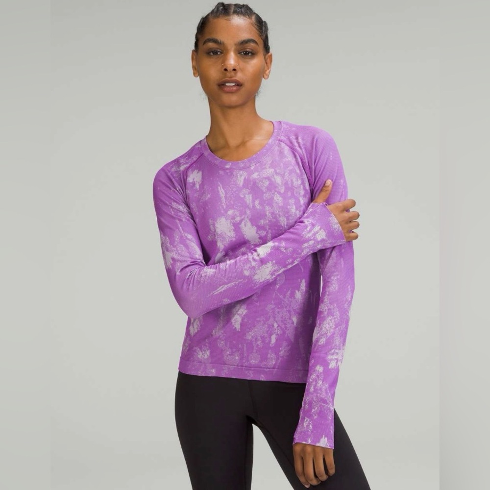 Lululemon Swiftly Tech Long Sleeve Shirt 2.0 Race Length Shadow Bloom Moonlit